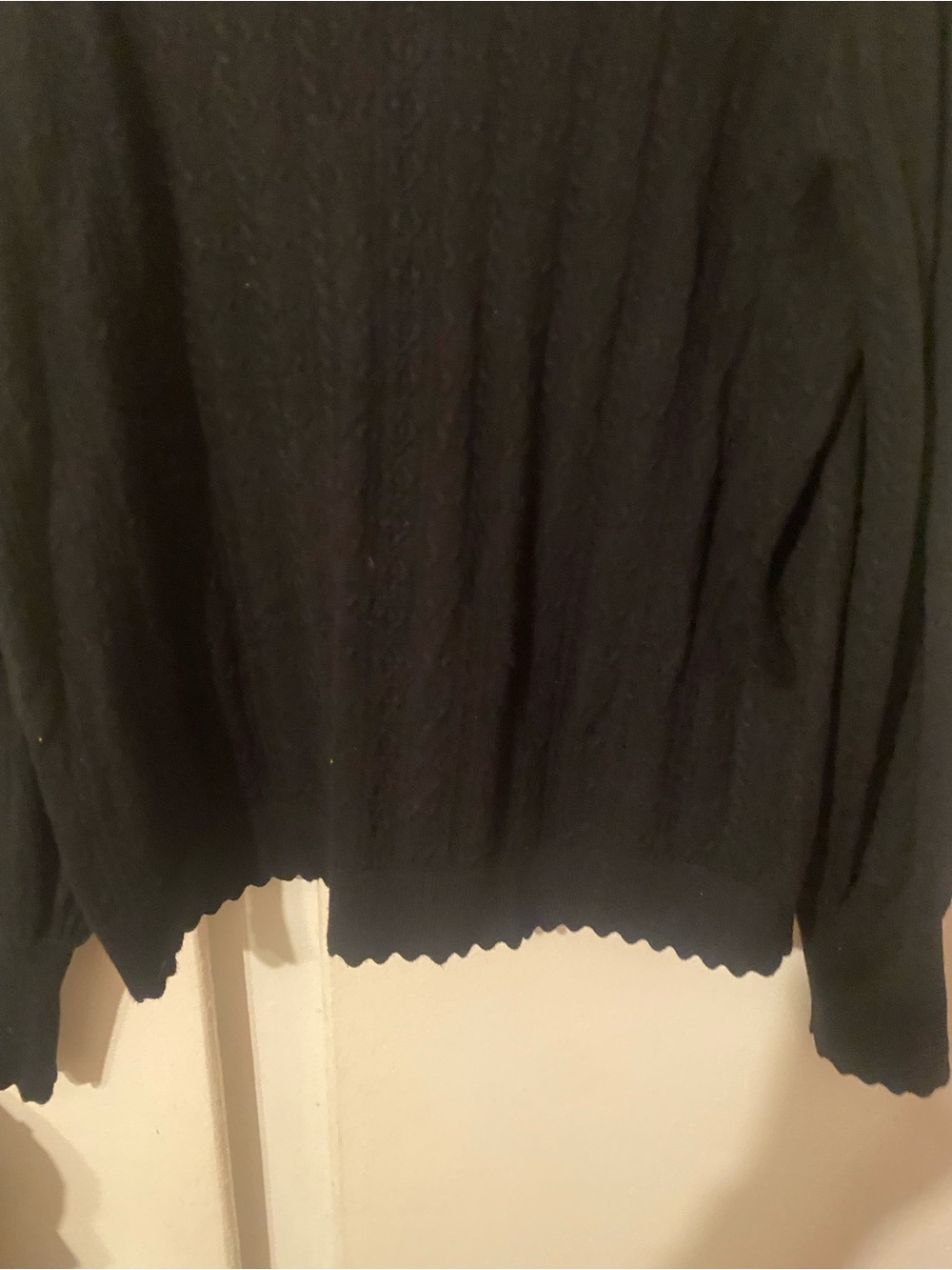 Adrianna Papell Black Scoop Neck Sweater with Gold Accent Buttons - Picture 5 of 5